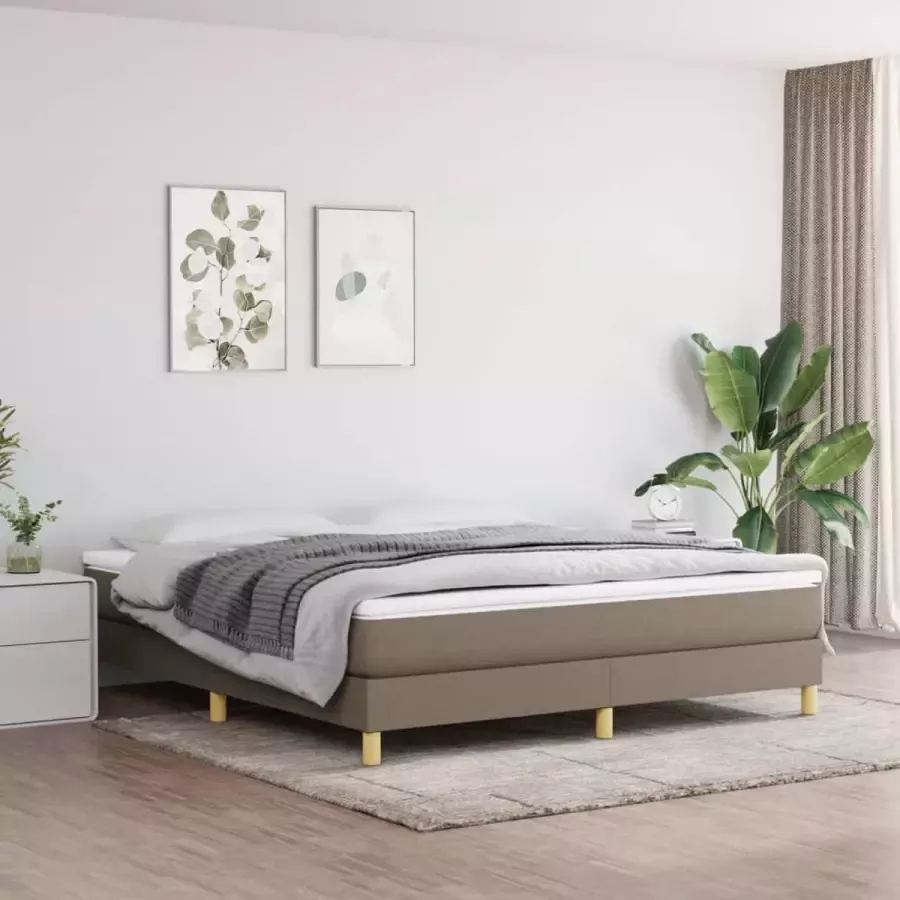 VidaXL Bedframe zonder matras stof taupe 160x200 cm