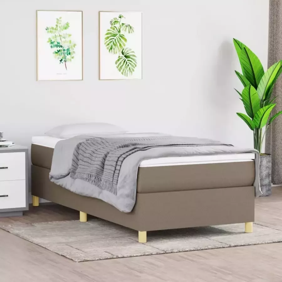VidaXL Bedframe zonder matras 80x200 cm stof taupe