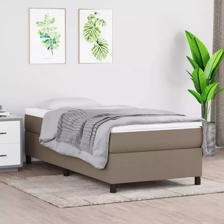 VidaXL Bedframe zonder matras 80x200 cm stof taupe