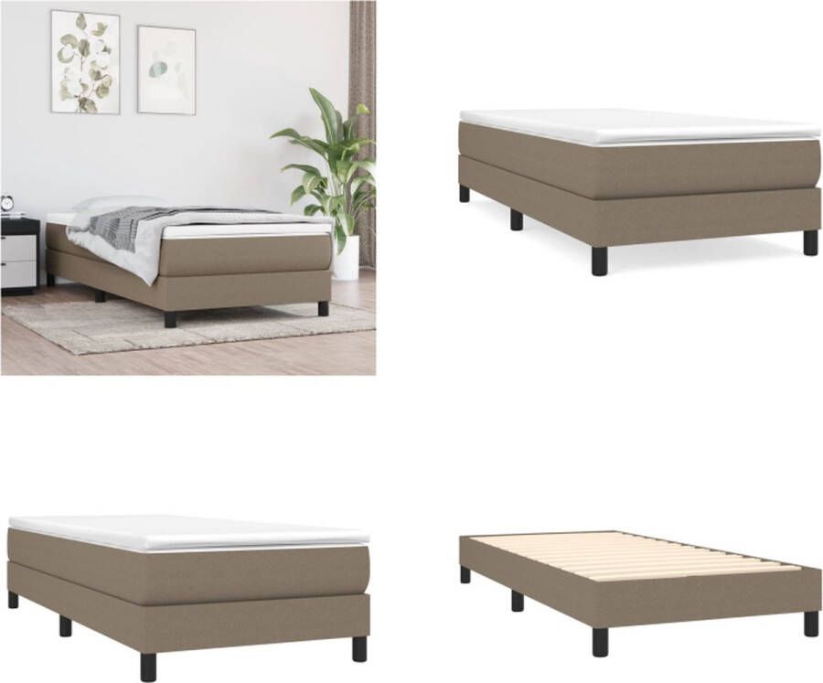 VidaXL Bedframe zonder matras 90x190 cm stof taupe Bedframe Bedframes Slaapmeubel Bedbodem - Foto 4