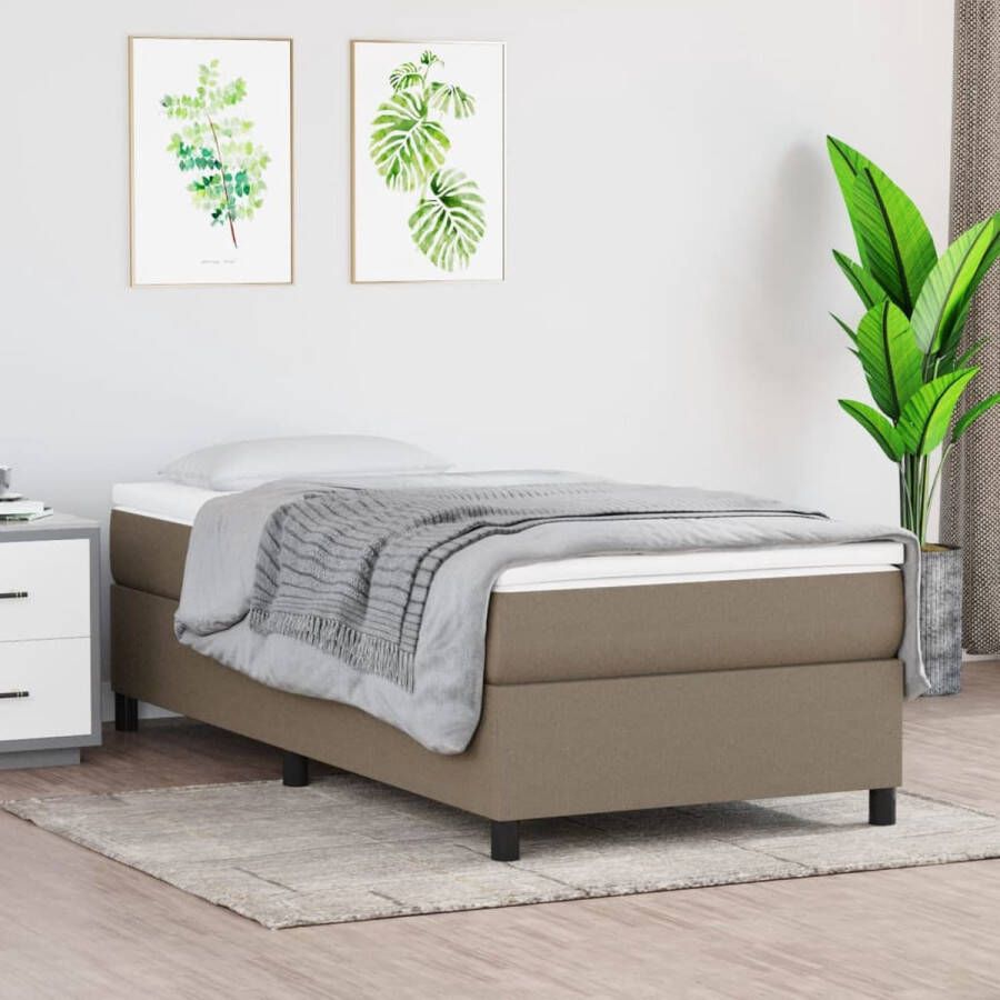 VidaXL Bedframe zonder matras 90x200 cm stof taupe
