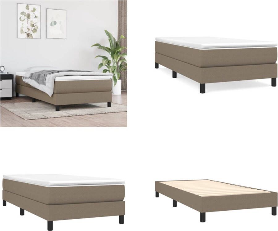 VidaXL Bedframe zonder matras 90x200 cm stof taupe Bedframe Bedframes Slaapmeubel Bedbodem - Foto 2