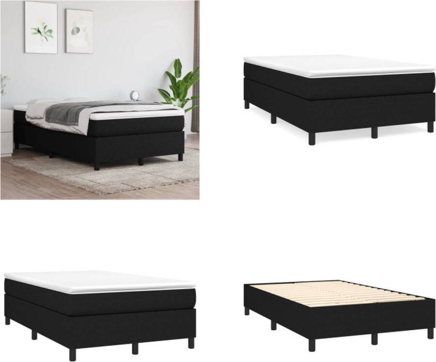 vidaXL Boxspringframe stof zwart 120x200 cm Boxspringframe Boxspringframes Bed Ledikant