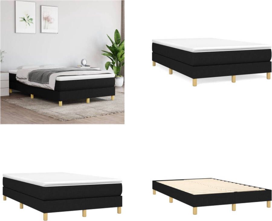 VidaXL Boxspringframe stof zwart 120x200 cm Boxspringframe Boxspringframes Bed Ledikant - Foto 2