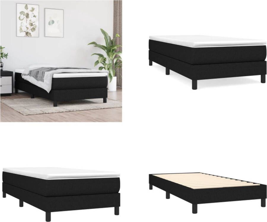 VidaXL Bedframe zonder matras 90x190 cm stof zwart Bedframe Bedframes Slaapmeubel Bedbodem - Foto 2