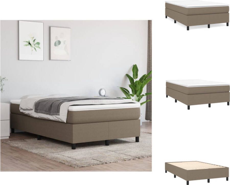 VidaXL Boxspringframe Taupe 203 x 120 x 35 cm Duurzaam stof Multiplex lattenbodem Bed