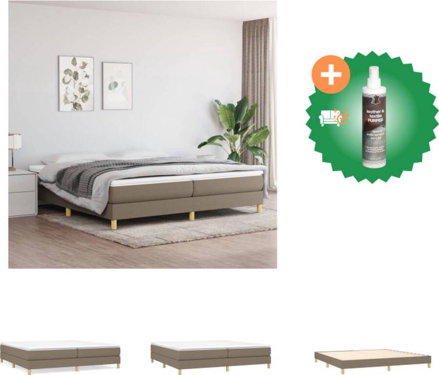VidaXL Boxspringframe Taupe 203 x 200 x 25 cm Duurzaam materiaal Ondersteunende poten Multiplex lattenbodem Bed Inclusief Reiniger