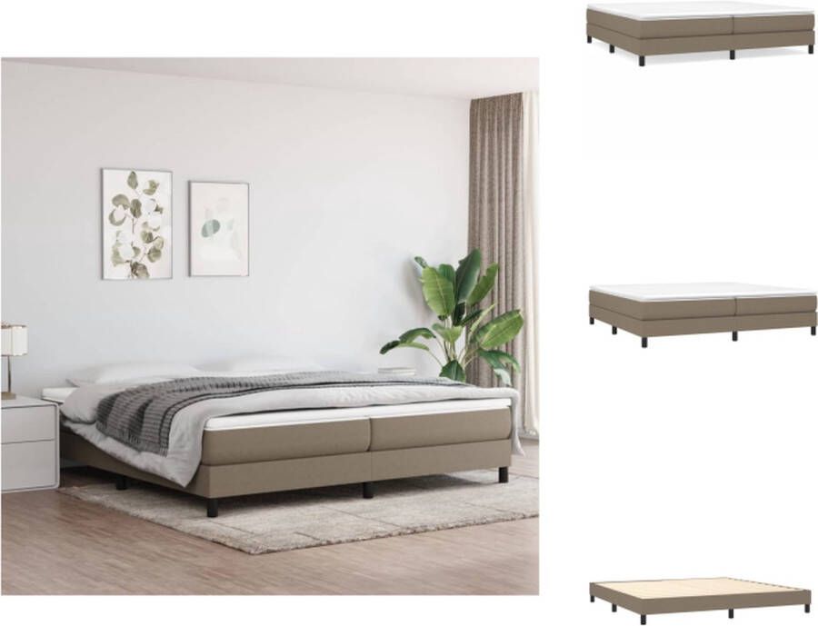 VidaXL Bedframe Bed Slaapmeubel Bedframe zonder matras stof taupe 200x200 cm - Foto 2
