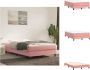 VidaXL Boxspringframe Zachte fluwelen stof Stabiele ondersteunende poten Multiplex lattenbodem Roze 203x120x25 cm Geschikt voor 120x200 cm matras Bed - Thumbnail 2