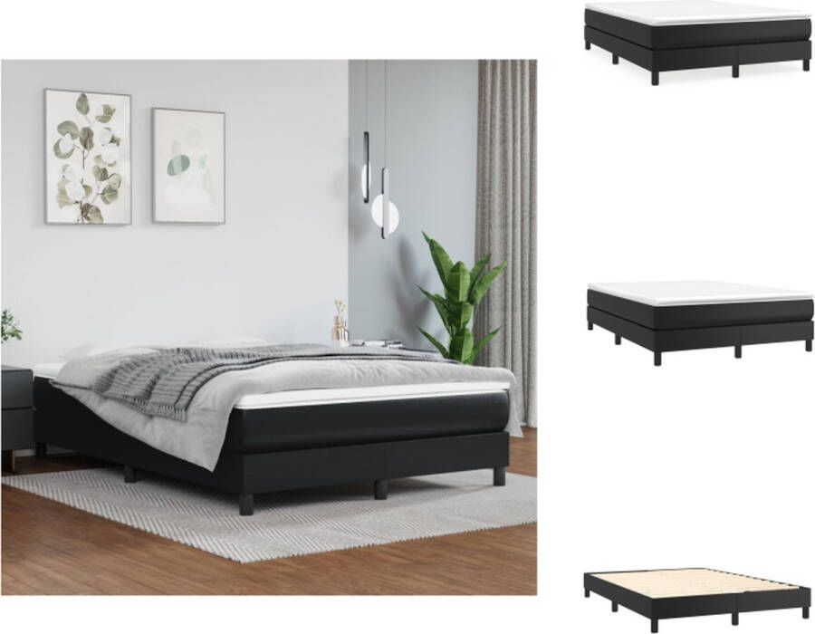 VidaXL Bedframe Bedframes Bed Slaapmeubel Boxspringframe kunstleer zwart 140x200 cm - Foto 2