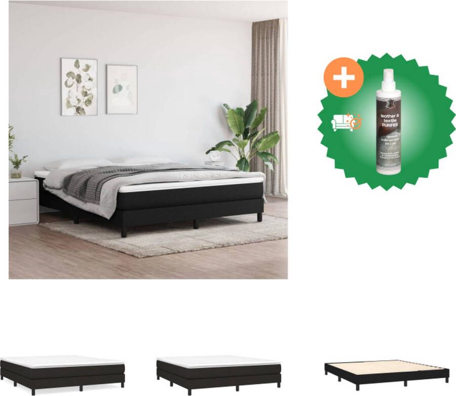 VidaXL Boxspringframe Zwart 203x180x25 cm Duurzaam materiaal Ondersteunende poten Multiplex lattenbodem Montagehandleiding inbegrepen Geschikt voor matras 180x200 cm Bed Inclusief Reiniger
