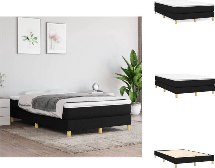 VidaXL Boxspringframe Zwart stof 203 x 120 x 25 cm Geschikt voor 120 x 200 cm matras Duurzaam materiaal Bed - Foto 2