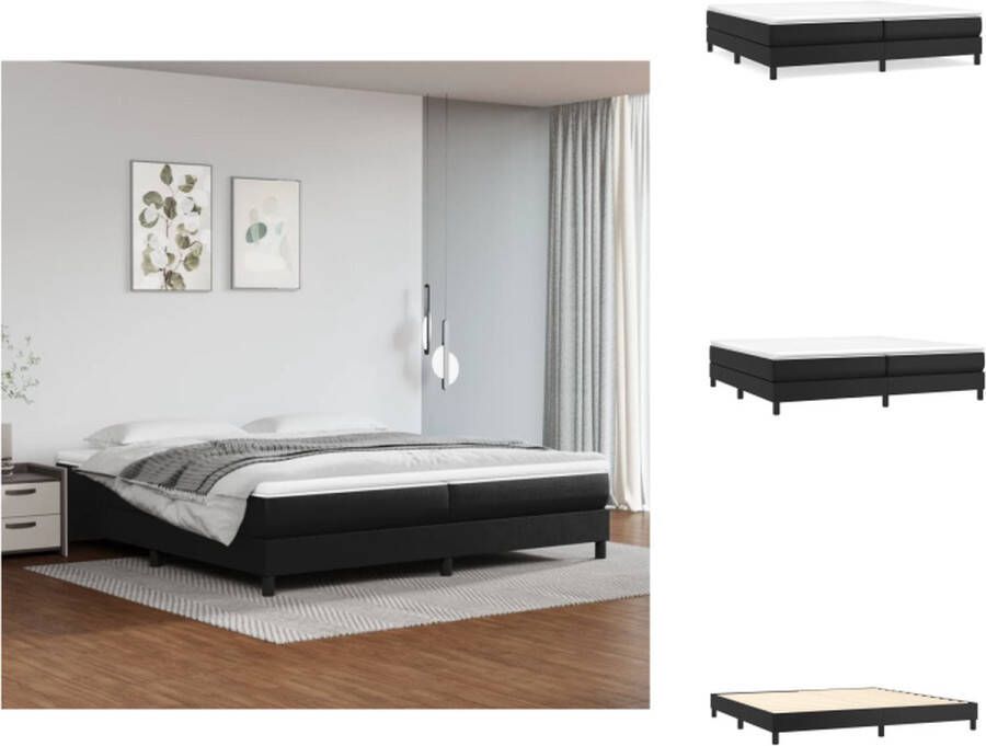 VidaXL Bedframe Bedframes Bed Slaapmeubel Boxspringframe kunstleer zwart 200x200 cm - Foto 3