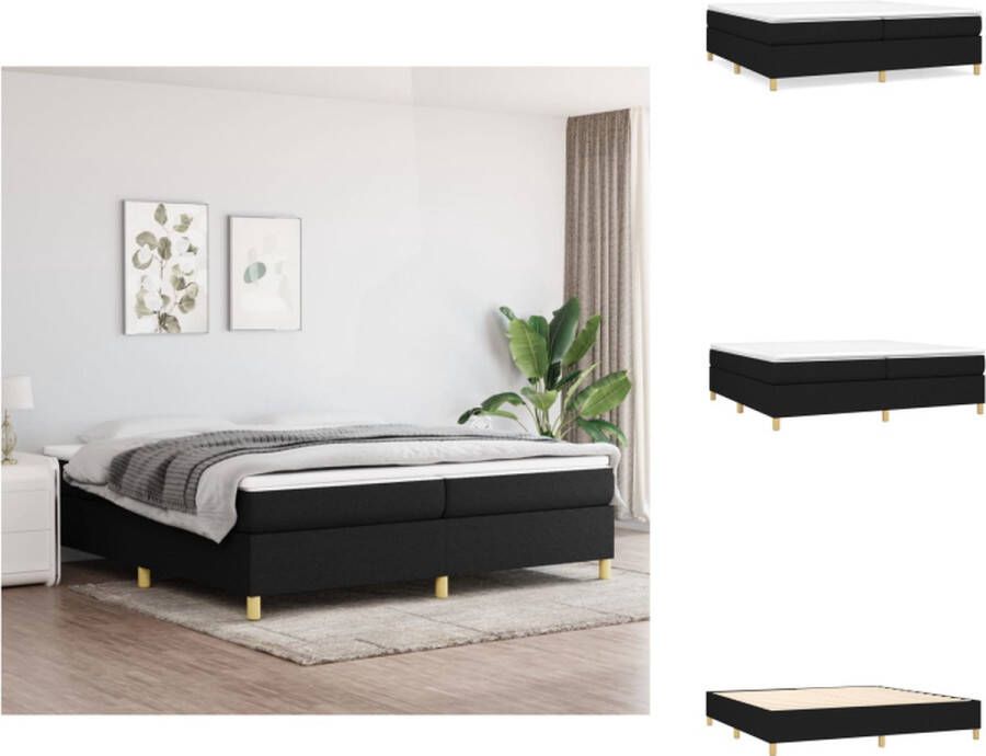 VidaXL Boxspringframe Zwart stoffen bedframe 203 x 200 x 35 cm Geschikt voor 200 x 200 cm matras (exclusief) Bed