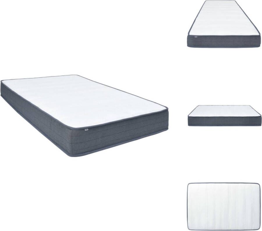 VidaXL Boxspringmatras 200x140x20 cm Wit Donkergrijs Boxspringmatras Matras Topper Boxspring Zweethoudend Anti Allergisch - Foto 4