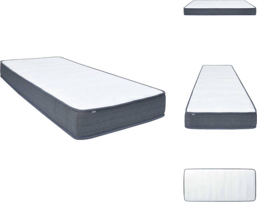 VidaXL Boxspringmatras Gemiddelde Stevigheid 200 x 120 x 20 cm Wit en Donkergrijs 100% Polyester Matras - Foto 2