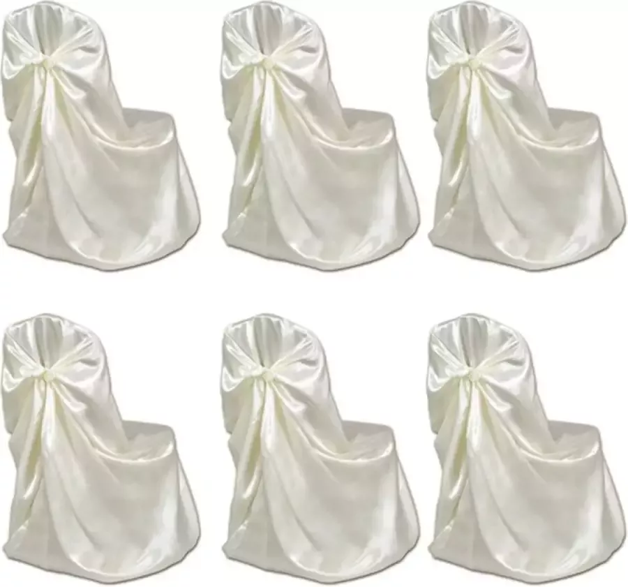 VidaXL Bruiloft Stoelhoes Crème (6 stuks)