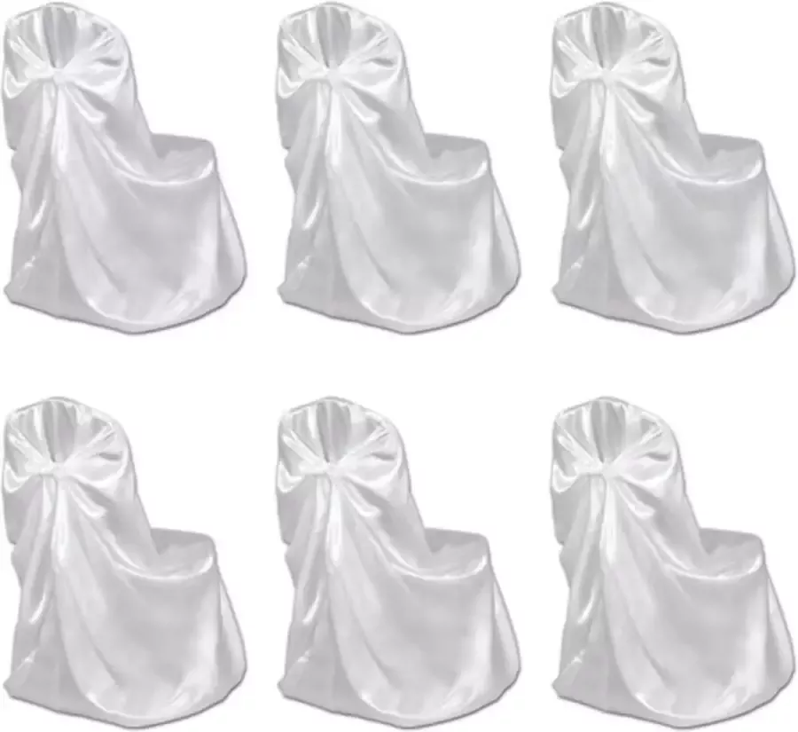 VidaXL Bruiloft Stoelhoes Wit (6 stuks)
