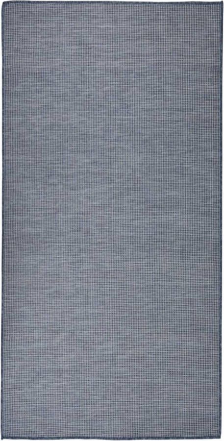 VidaXL Buitenkleed Blauw 100x200 cm Weerbestendig Tuintapijten Buitentapijt Terrasvloerkleed Balkontapis Plat Geweven Tapijt Kunststof Tapijt Blauwe Tapijt Watervast Tapijt Zonlicht Bestendig Tapijt - Foto 2