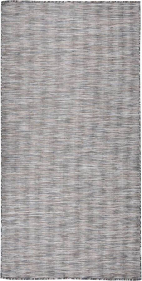 VidaXL -Buitenkleed-platgeweven-100x200-cm-bruin-en-blauw