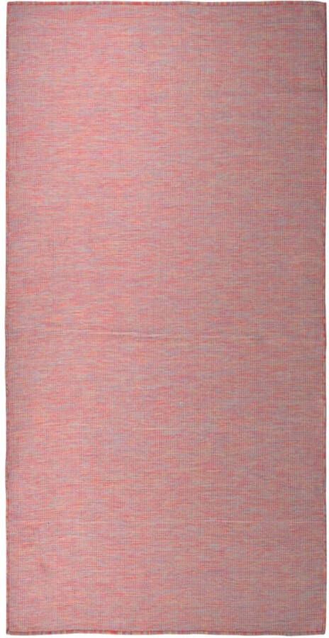 VidaXL -Buitenkleed-platgeweven-100x200-cm-rood
