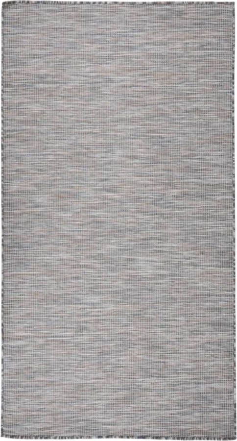 VidaXL -Buitenkleed-platgeweven-80x150-cm-bruin-en-blauw