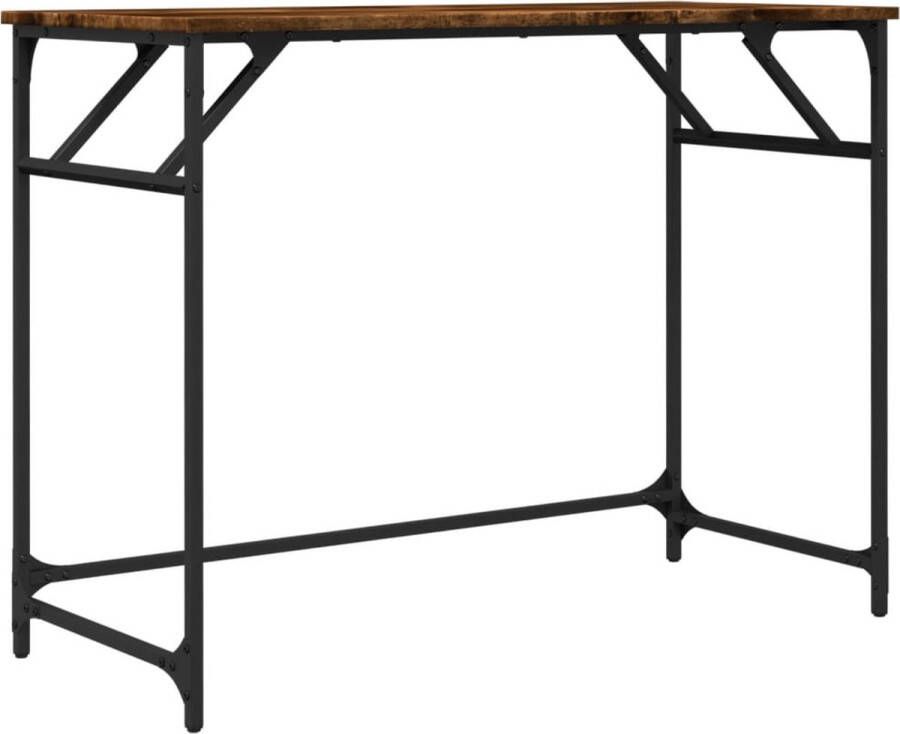VidaXL Bureau 100x45x76 cm Hout & Staal Gerookt Eiken Bureau Bureaus Laptoptafel Computertafel