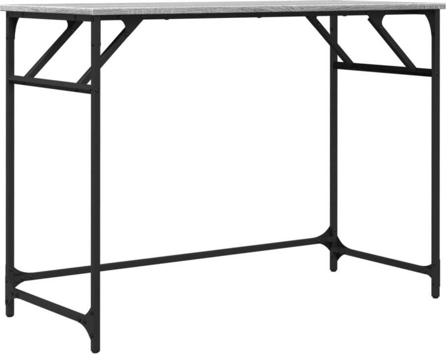 VidaXL -Bureau-100x45x76-cm-hout-en-gepoedercoat-staal-grijs-sonoma - Foto 4
