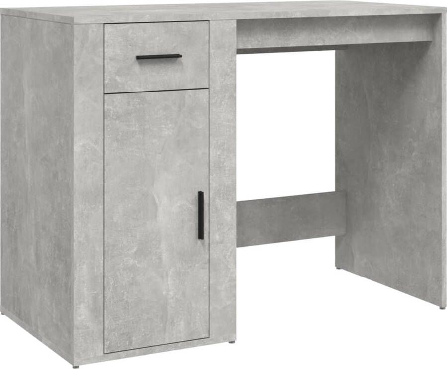 VidaXL -Bureau-100x49x75-cm-bewerkt-hout-betongrijs - Foto 2