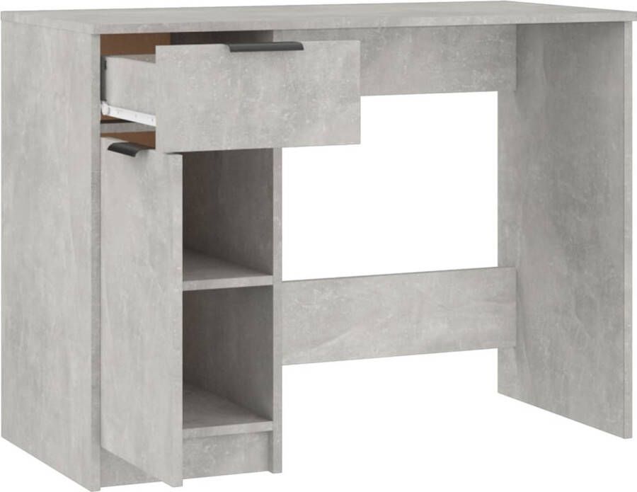VidaXL -Bureau-100x50x75-cm-bewerkt-hout-betongrijs - Foto 3