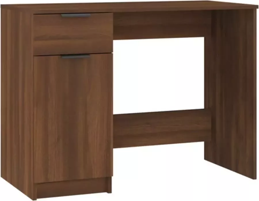 VidaXL -Bureau-100x50x75-cm-bewerkt-hout-bruineikenkleurig - Foto 3