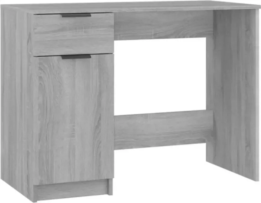 VidaXL -Bureau-100x50x75-cm-bewerkt-hout-grijs-sonoma-eikenkleurig - Foto 3