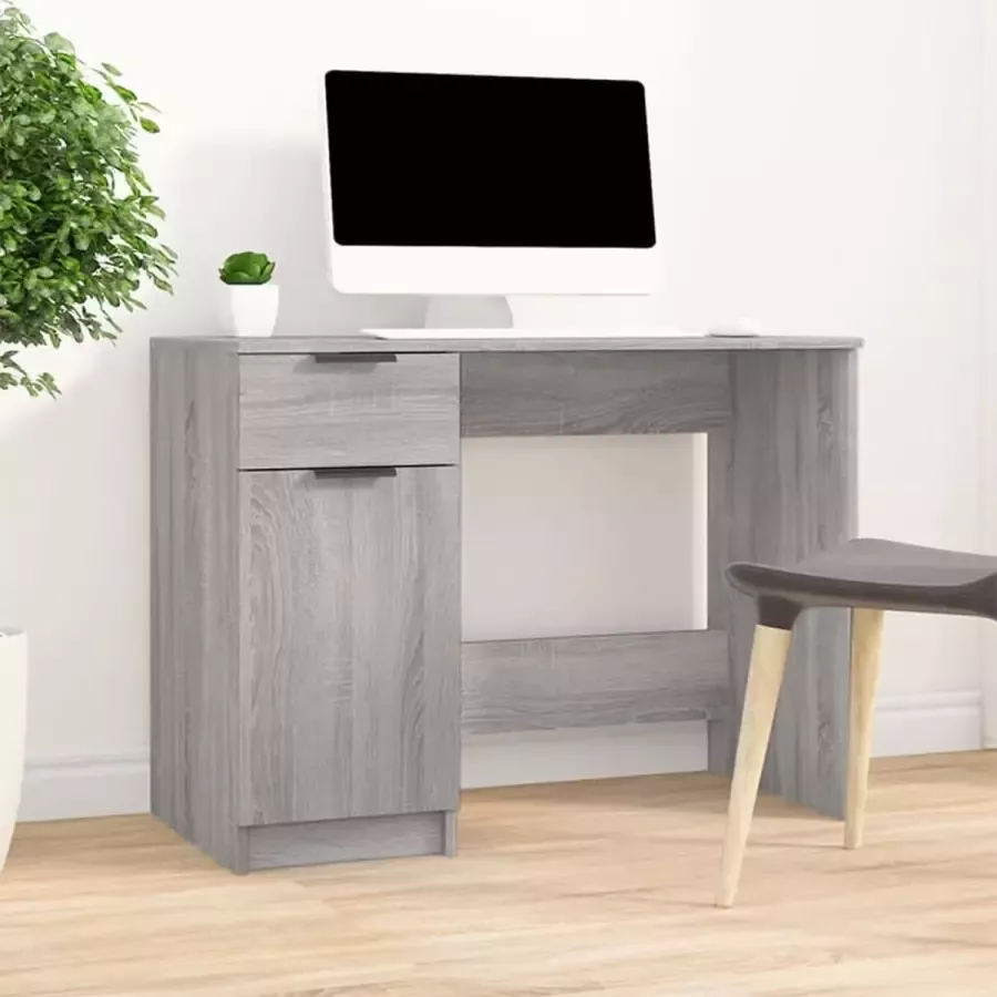 VidaXL -Bureau-100x50x75-cm-bewerkt-hout-grijs-sonoma-eikenkleurig