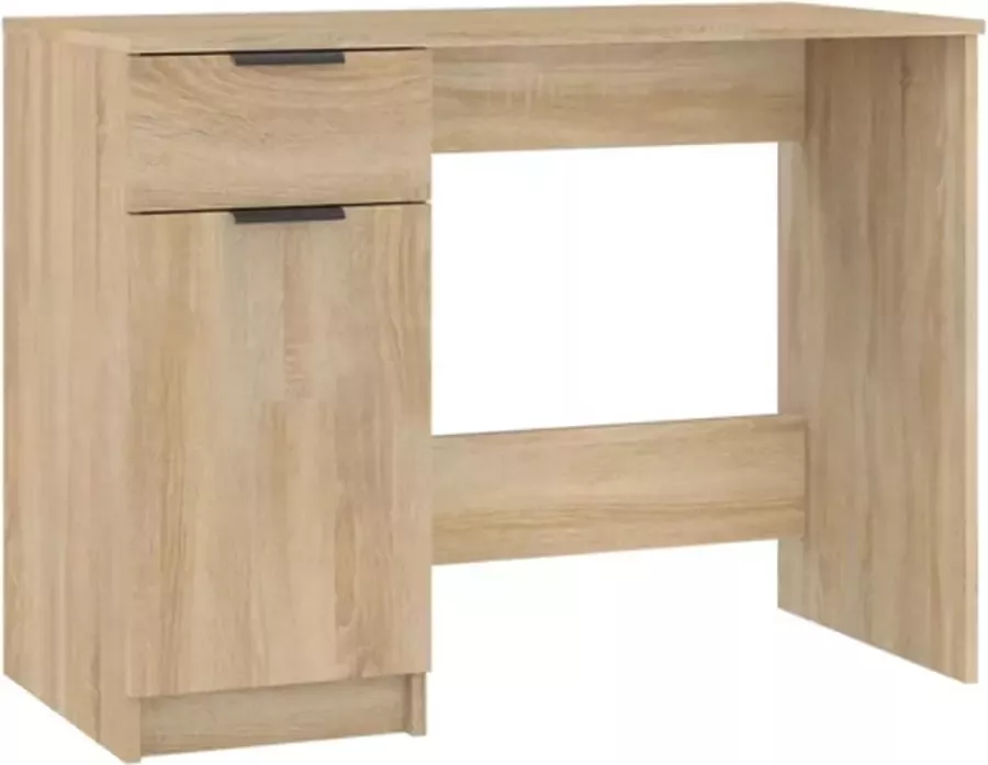 VidaXL -Bureau-100x50x75-cm-bewerkt-hout-sonoma-eikenkleurig - Foto 3