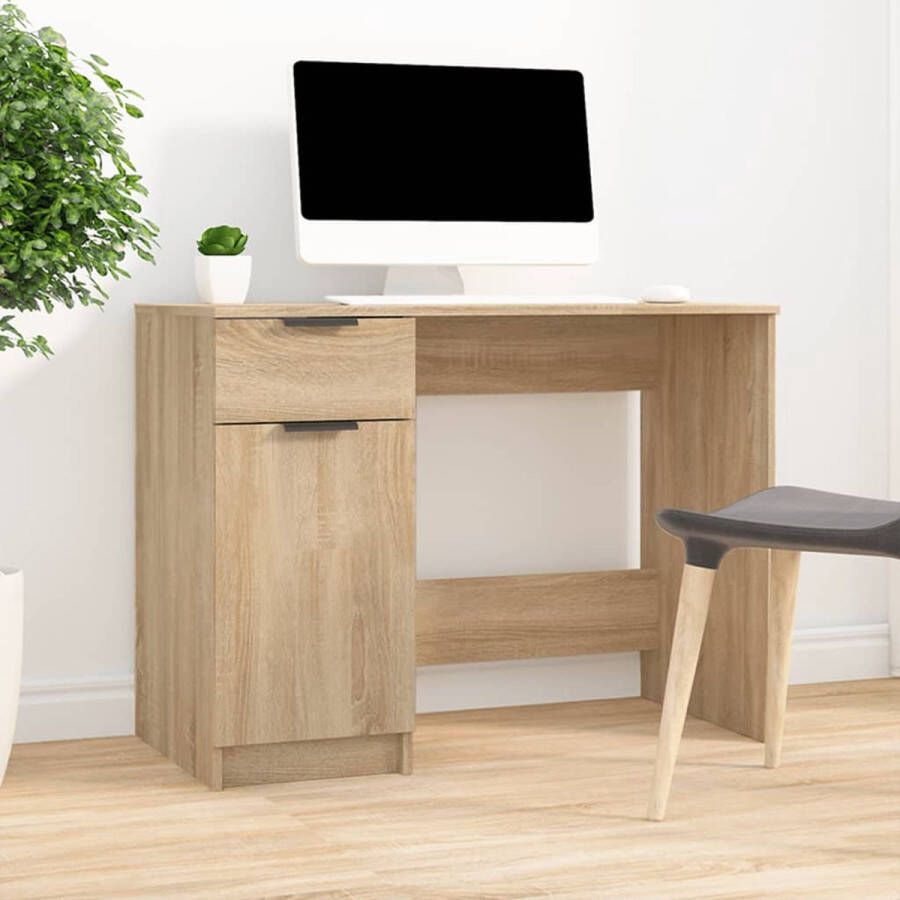 VidaXL -Bureau-100x50x75-cm-bewerkt-hout-sonoma-eikenkleurig