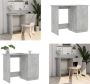 VidaXL Bureau 100x50x76 cm bewerkt hout betongrijs Bureau Bureaus Tafel Tafels - Thumbnail 1