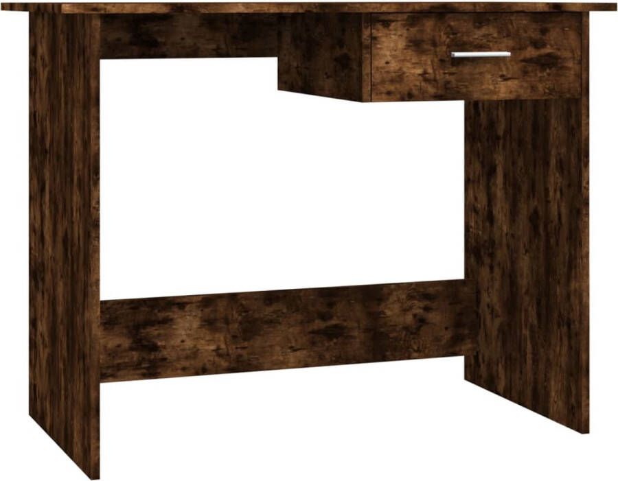 VidaXL -Bureau-100x50x76-cm-bewerkt-hout-gerookt-eikenkleurig - Foto 2