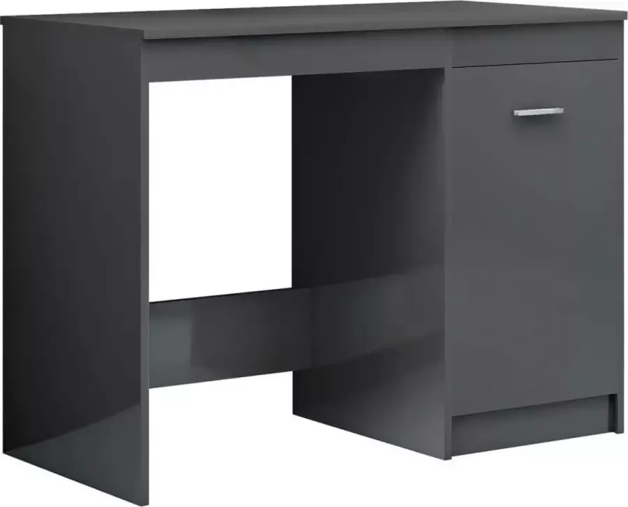 VidaXL Bureau 100x50x76 cm bewerkt hout hoogglans grijs