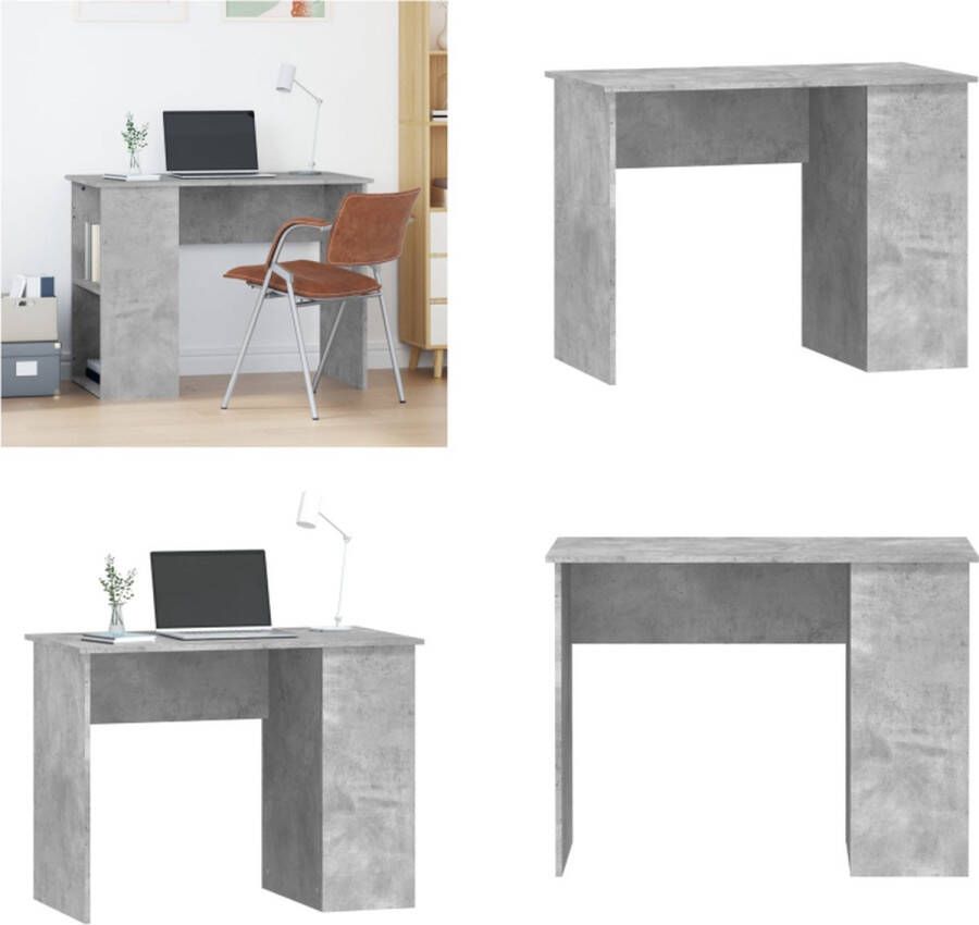 VidaXL Bureau 100x55x75 cm bewerkt hout betongrijs Bureau Bureaus Computerbureau Computertafel