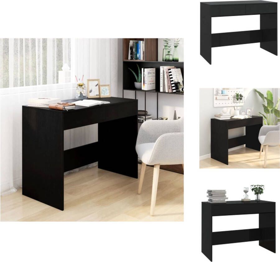 VidaXL Bureau Bureaus Werktafel Computerbureau Bureau 101x50x76 5 cm bewerkt hout zwart - Foto 2