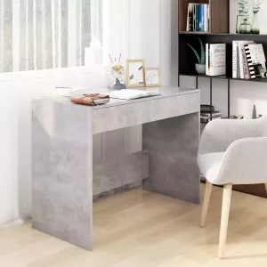 VidaXL Bureau 101x50x76 5 cm betongrijs spaanplaat