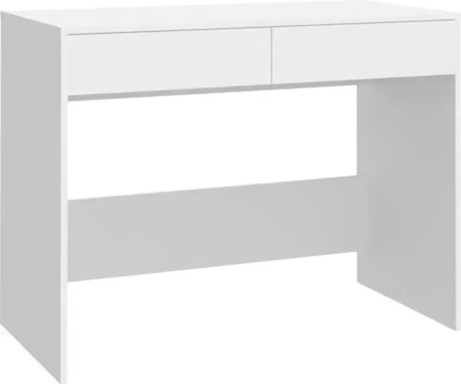 VIDAXL Bureau 101x50x76 5 cm bewerkt hout wit - Foto 2