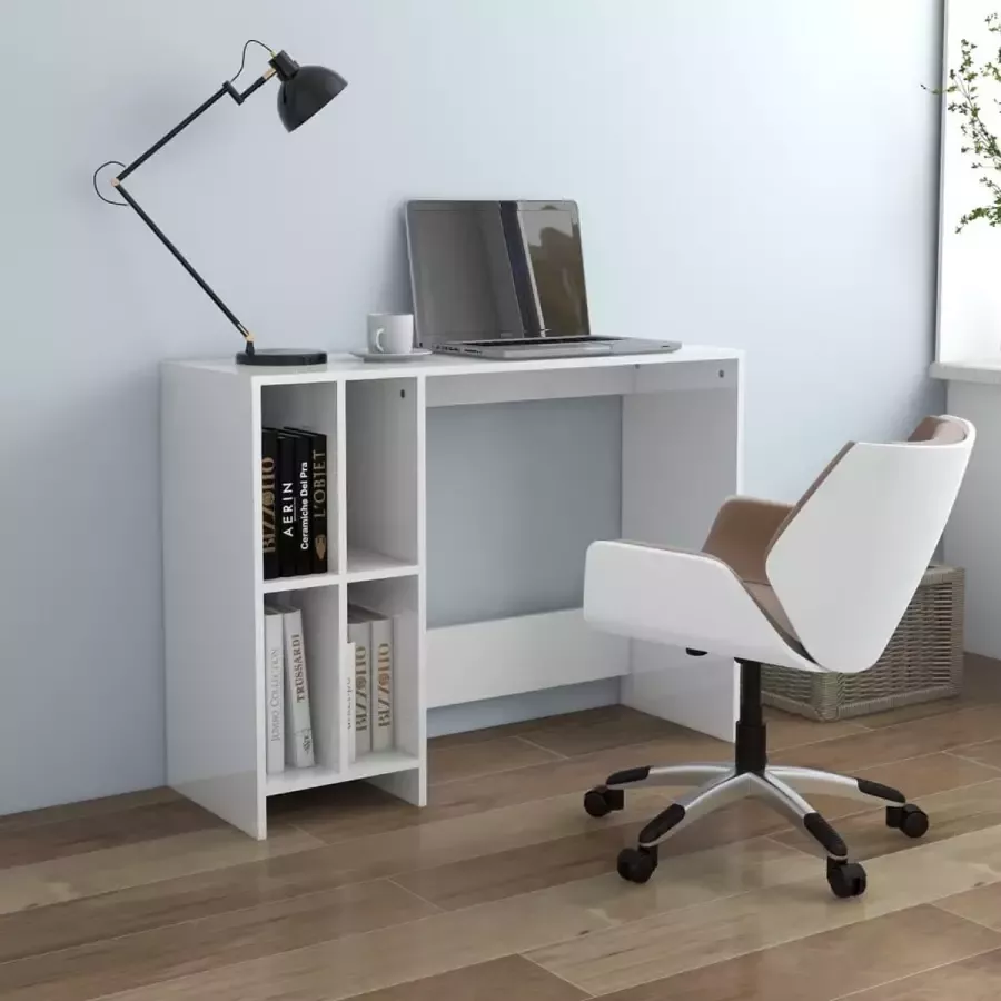 VidaXL Bureau 102 5x35x75 cm spaanplaat hoogglans wit