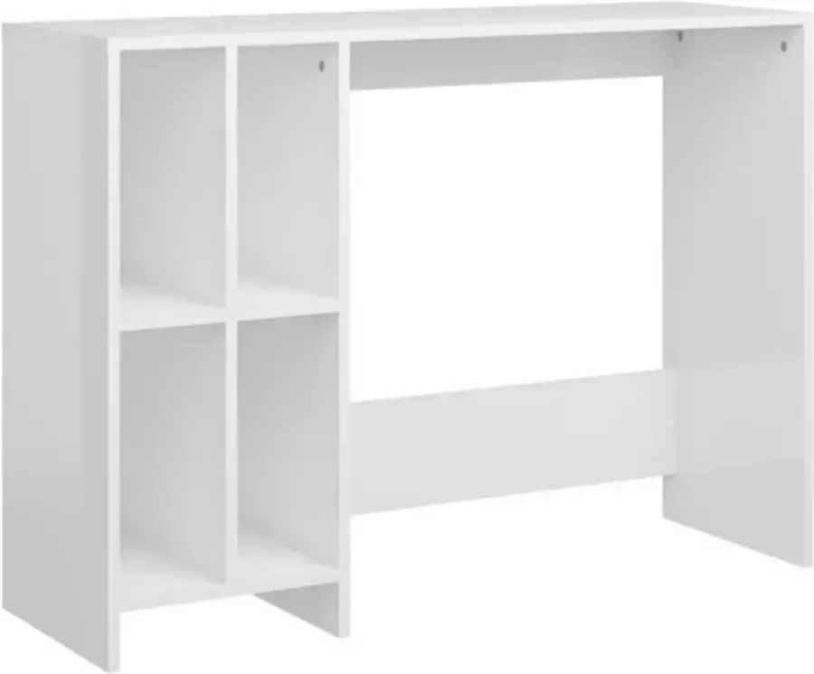 VidaXL -Bureau-102 5x35x75-cm-bewerkt-hout-hoogglans-wit - Foto 3