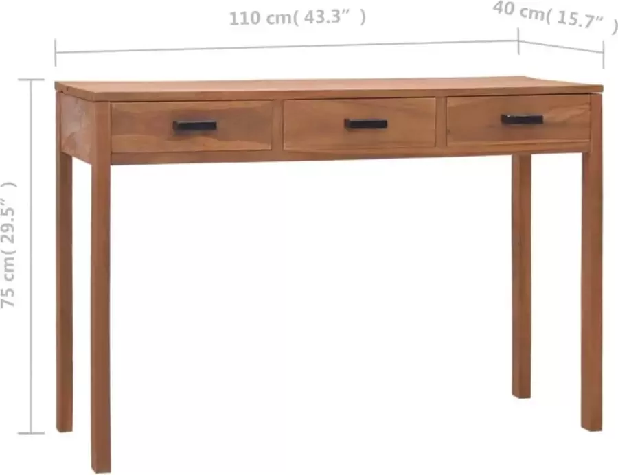 VidaXL -Bureau-110x40x75-cm-massief-teakhout - Foto 4