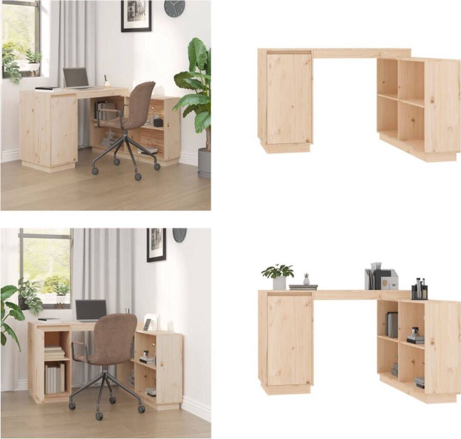 VidaXL Bureau 110x50x75 cm massief grenenhout Bureau Bureaus Houten Bureau Schrijftafel