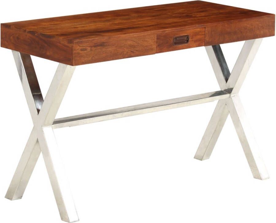 VidaXL Bureau 110x50x76 cm massief acaciahout en honingafwerking Wandbureau Wandbureaus Bureau Bureaus