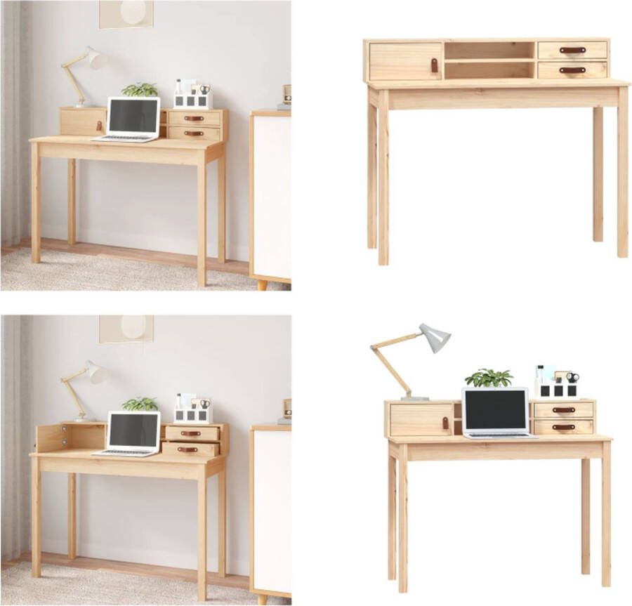 VidaXL Bureau 110x50x93 cm massief grenenhout Bureau Bureaus Houten Bureau Schrijftafel