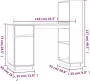 VidaXL Bureau 110x53x117 Cm Massief Grenenhout - Thumbnail 2