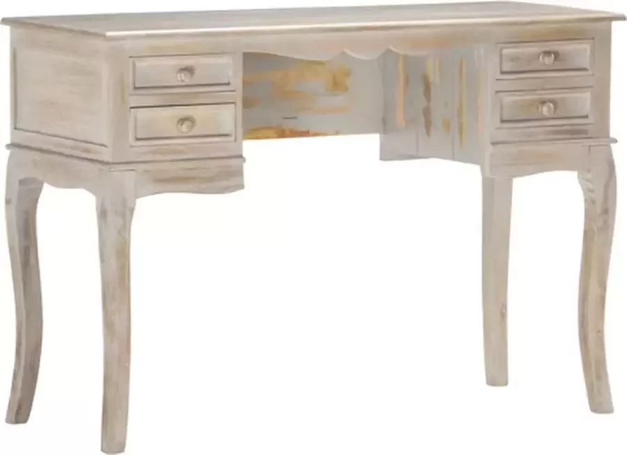 VidaXL Bureau 115x45x75 cm massief mangohout grijs